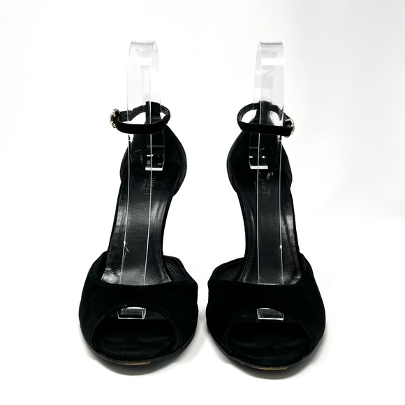 Vintage Gucci By Tom Ford Y2K Black Suede Crystal Bamboo High Heels Sandals 7.5 - Picture 5 of 12